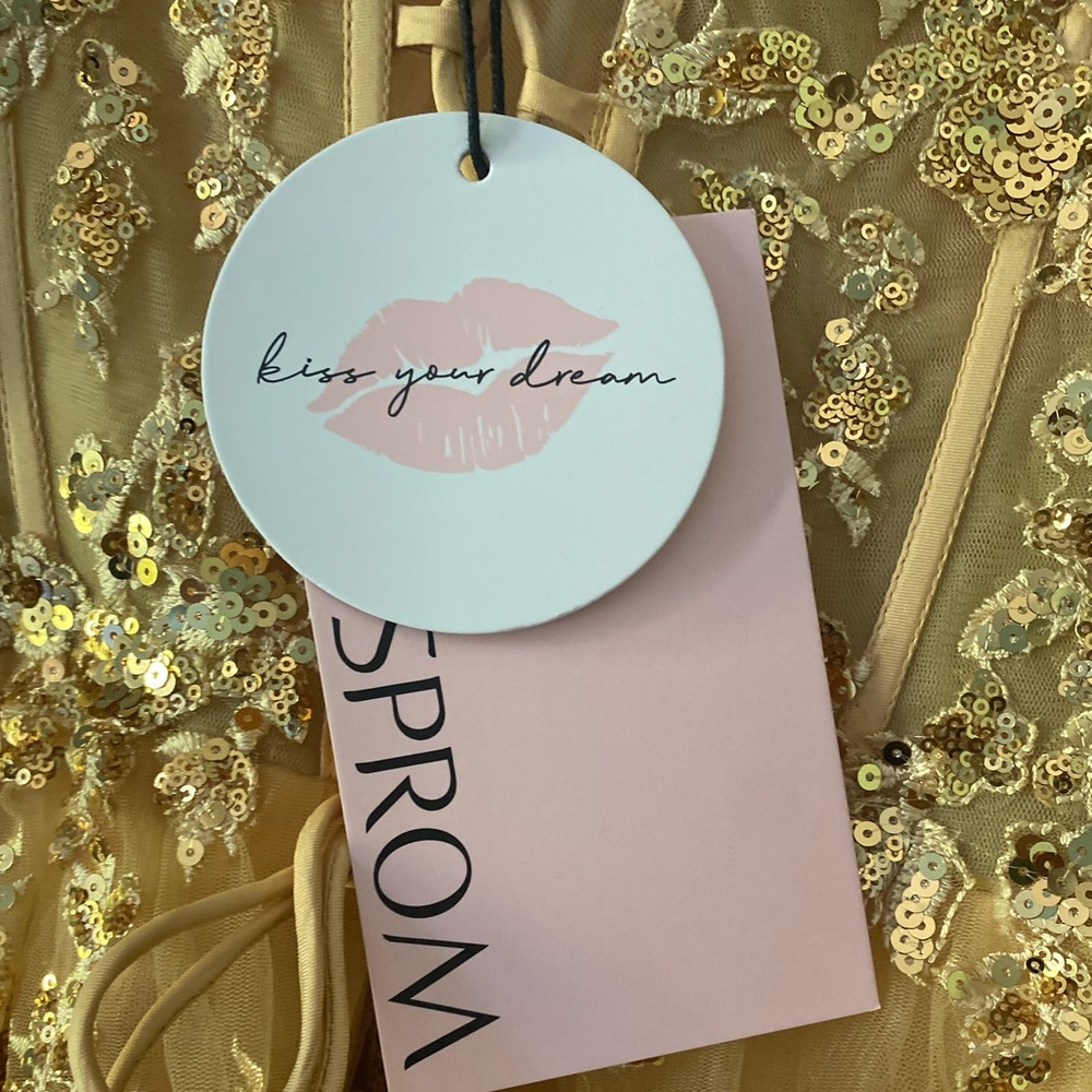 KissProm hoco dress, Size 2, Gold - Picture 2 of 5